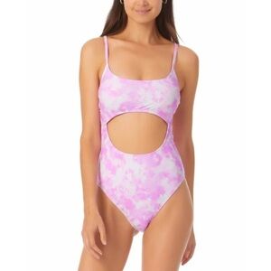 ✨NWT California Waves Pink Tie Dye Peek A Boo One Piece Swimsuit Medium
